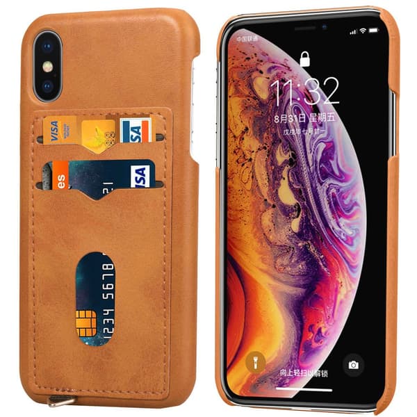 NYHET! Skal med Korthållare för iPhone X/XS (Vintage-Mark)
