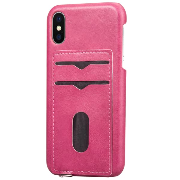 iPhone XS Max - Vintage Skal med Korthållare Rosaröd