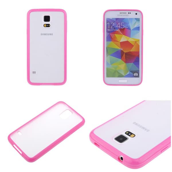 Frostat Transparent skal med färgad ram Samsung S5