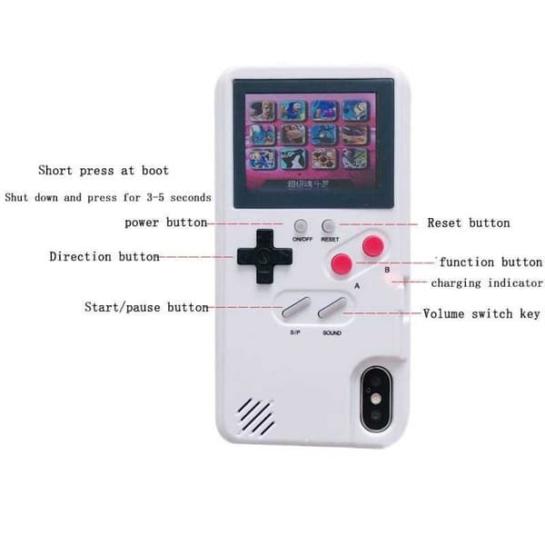 iPhone 8 Plus Klassisk Gameboy Case Farveskærm | 36 Små spil