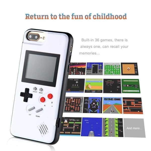 iPhone 8 Plus Klassisk Gameboy Case Farveskærm | 36 Små spil