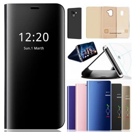 Samsung A7 2018 Smart Flip Case Clear View Standing V2 Rocket