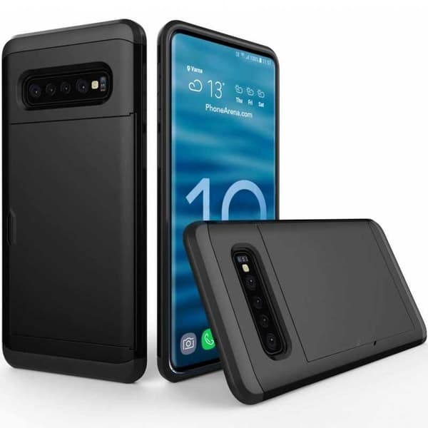 Samsung S10 Plus Exklusivt Stöttåligt Skal Kortfack StreetWise® Svart
