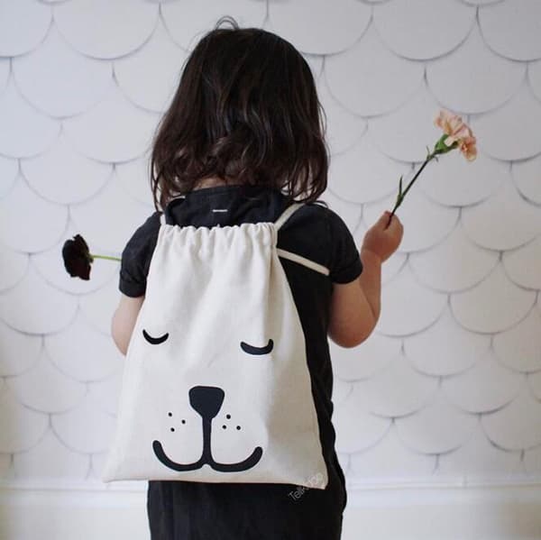 Canvas Tote stängande toppåse (L)