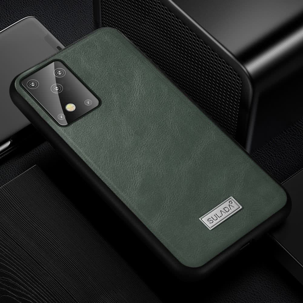 Samsung Galaxy S20 Kuori Nahkarakenne Vihreä