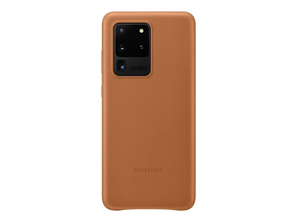 Original Galaxy S20 Ultra Suojakuori Leather Cover Ruskea
