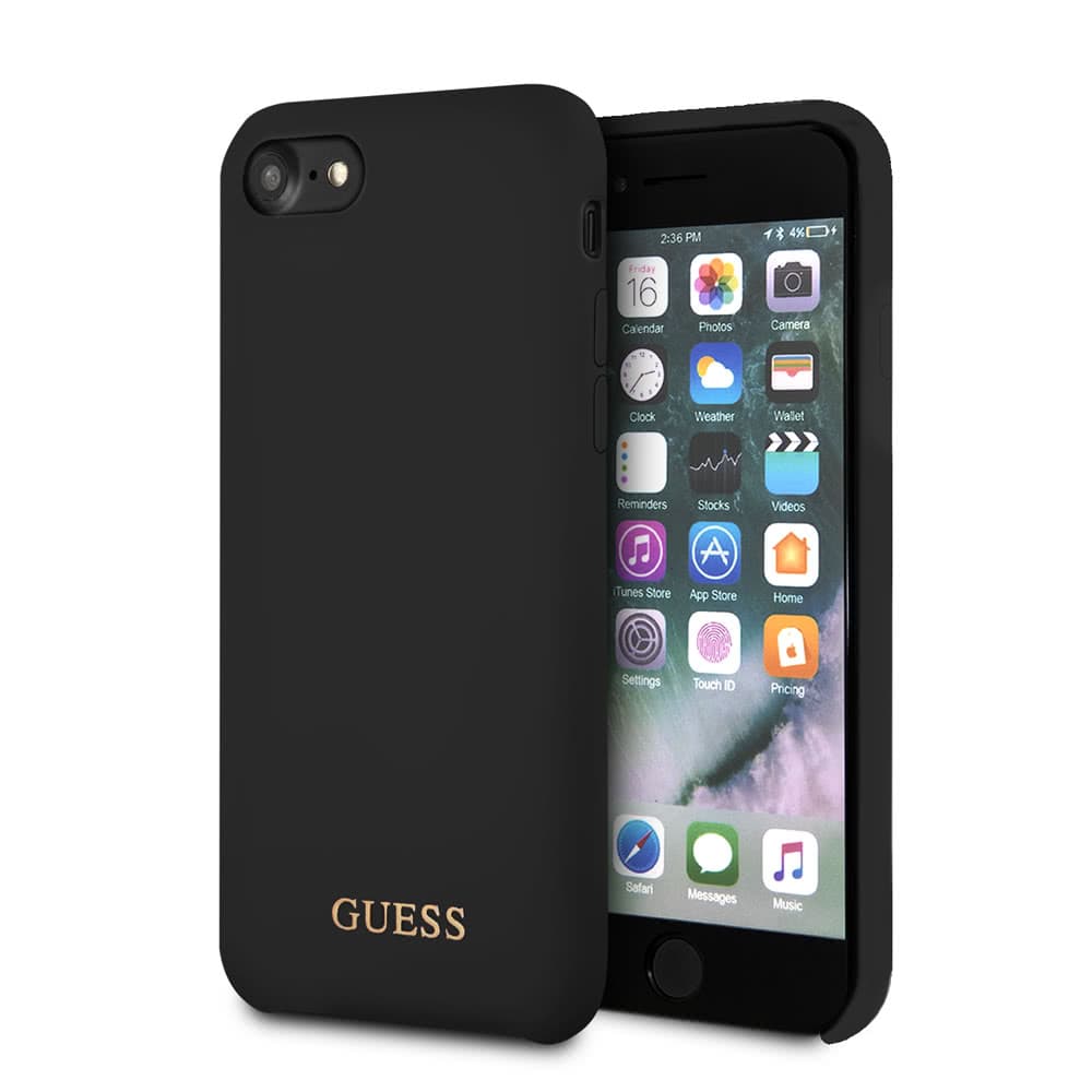 iPhone 7/8/SE 2020 Suojakuori Silikoniii Logo Musta