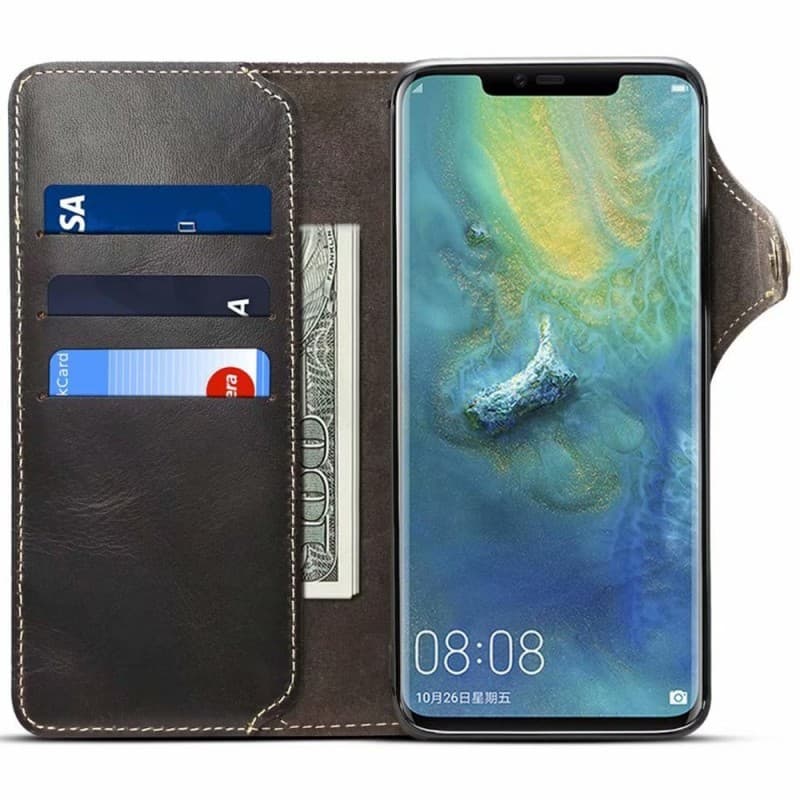 Mobilplånbok 3-kort äkta läder Huawei Mate 20 Pro (LYA-L29)