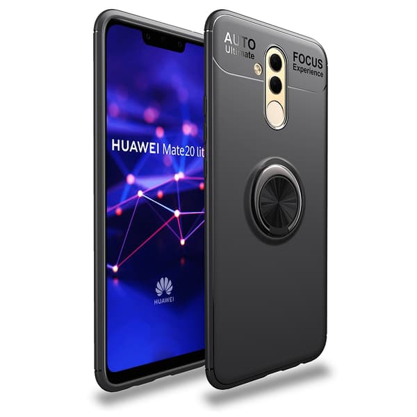 Huawei Mate 20 Lite- AUTO FOCUS - Skal med Ringhållare Svart/Svart Svart/Svart