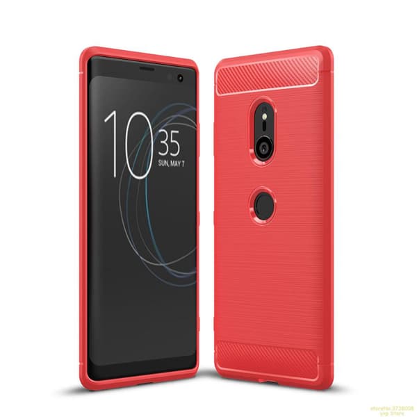Stöttåligt Armor Carbon TPU-skal Sony Xperia XZ3 Röd