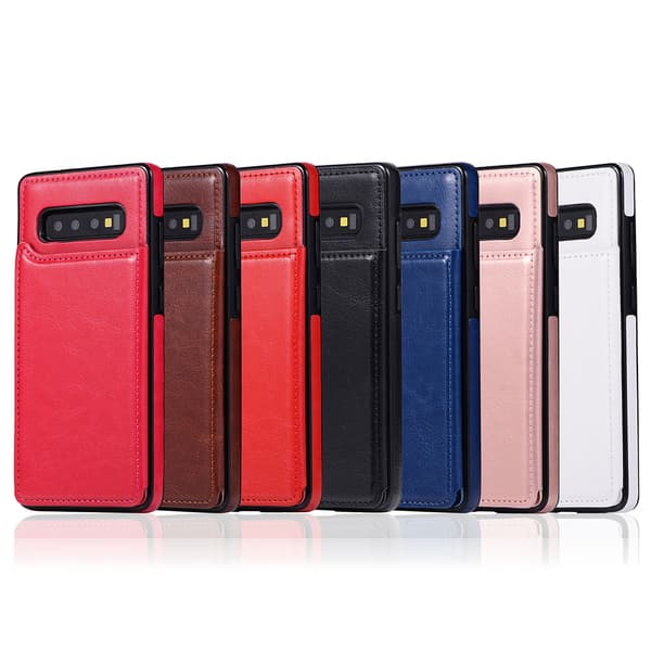 Samsung Galaxy S10 Plus - Stilrent Skal med Kortfack Rosaröd