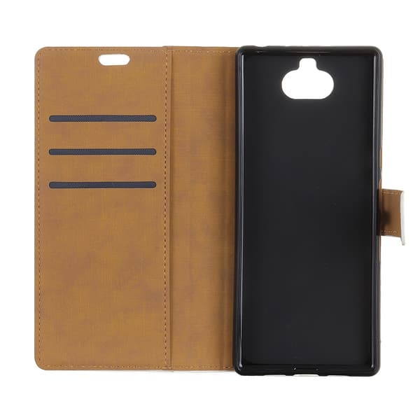 Wallet Stand Flip Leather Phone Case for Sony Xperia 10 Plus - Black