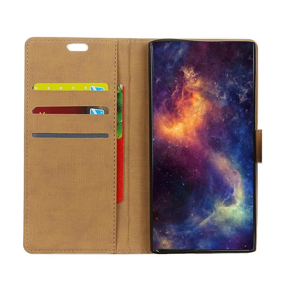 Wallet Stand Flip Leather Phone Case for Sony Xperia 10 Plus - Black