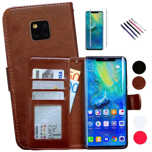 Huawei Mate 20 Pro - PU Leather Wallet Case Brown