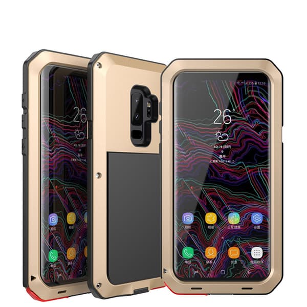 HEAVY DUTY-fodral (Stryktålig) Aluminium för Samsung Galaxy S9+ Guld