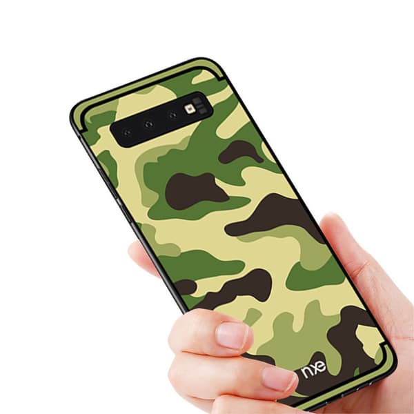 NXE Camouflage Pattern TPU Phone Case Samsung Galaxy S10 Plus - Light Green