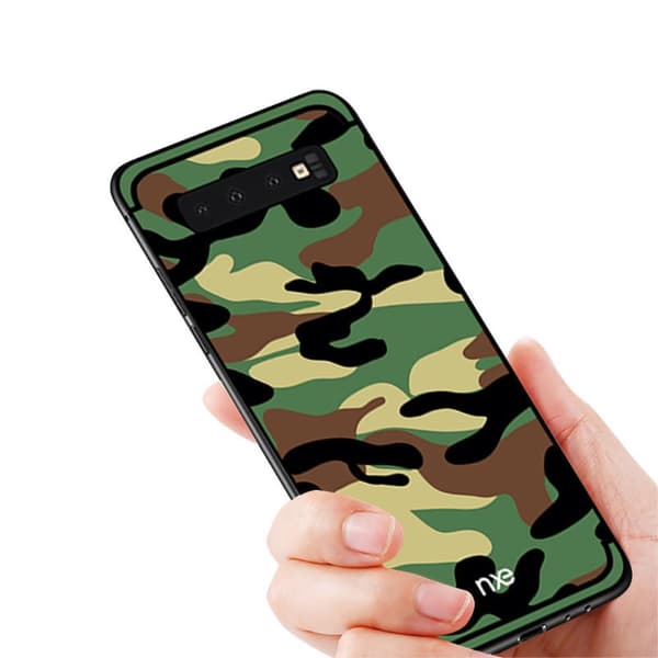 NXE Camouflage Pattern TPU Cover for Samsung Galaxy S10 - Army Green