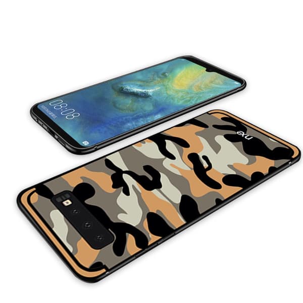 NXE Camouflage Pattern PC TPU Hybrid Case for Samsung Galaxy S10e - Orange