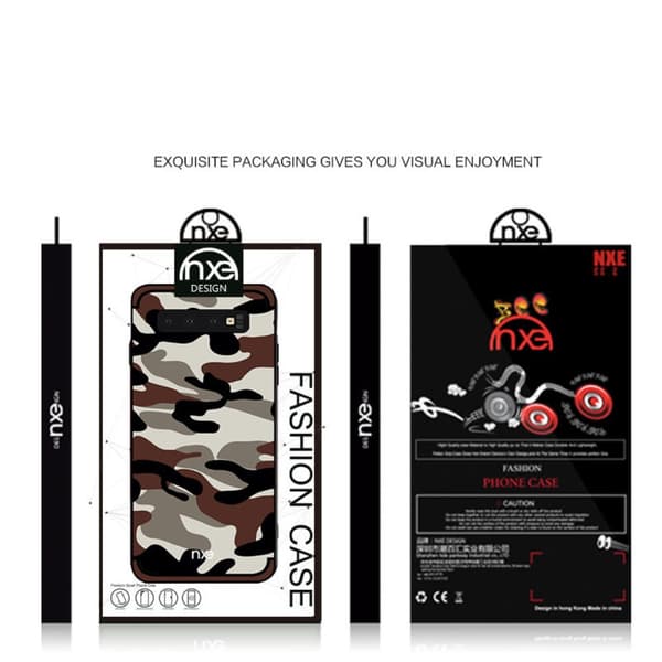 NXE Camouflage Pattern PC TPU Hybrid Case for Samsung Galaxy S10e - Coffee