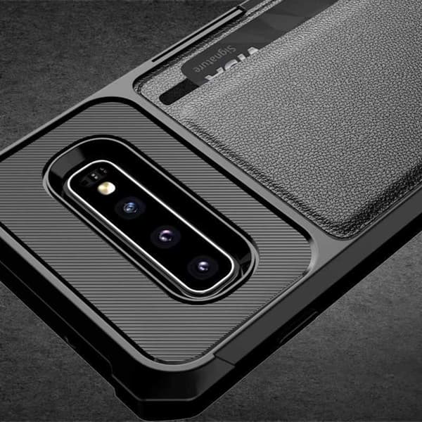 Samsung S10 Plus Stöttåligt Skal med Kortfack Solid V2