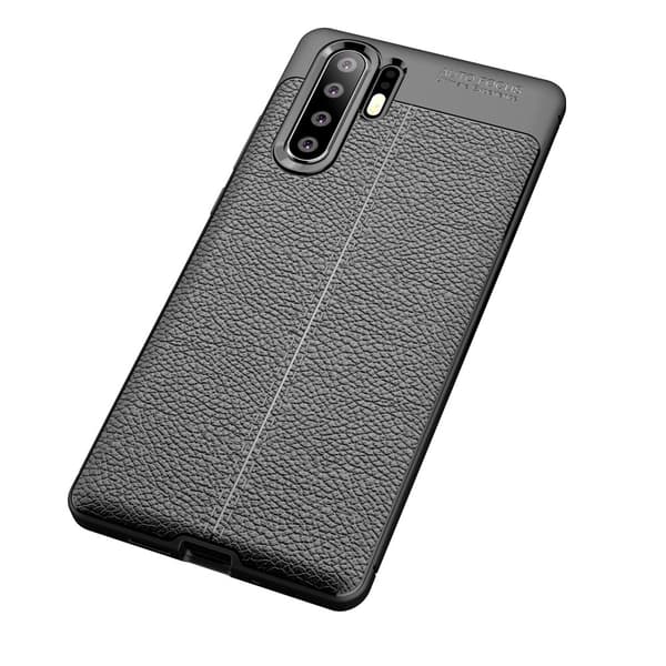 Litchi Coated Hard Plastic Casing Huawei P30 Pro - Black