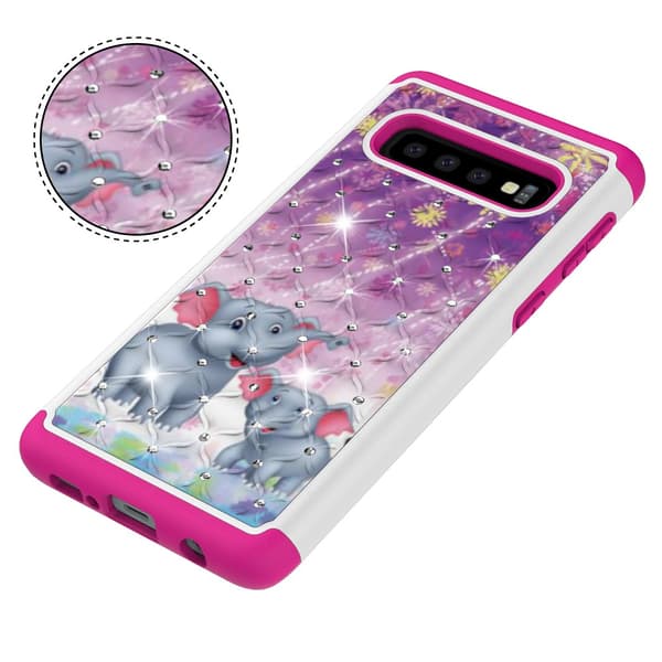 Samsung Galaxy S10 Pattern PC TPU Phone Shell - Elephants