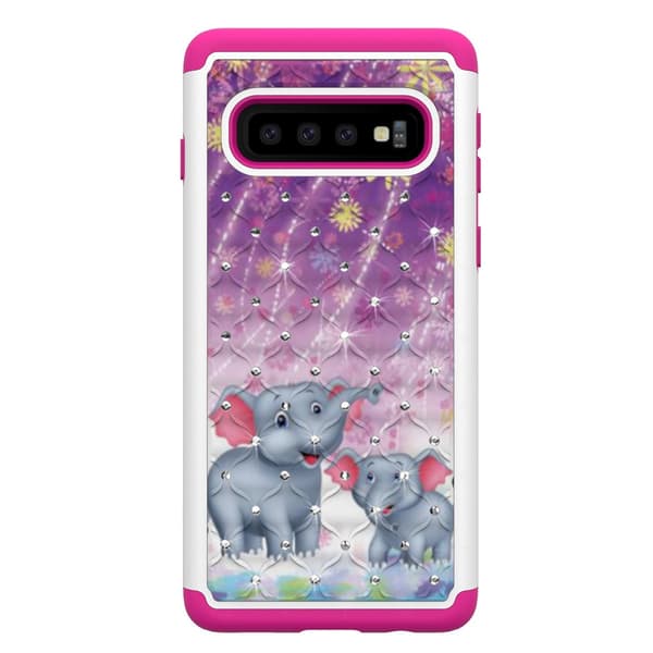 Samsung Galaxy S10 Pattern PC TPU Phone Shell - Elephants