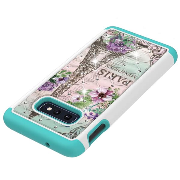 Samsung Galaxy S10e Pattern PC TPU Phone Shell - Eiffel Tower and Flower