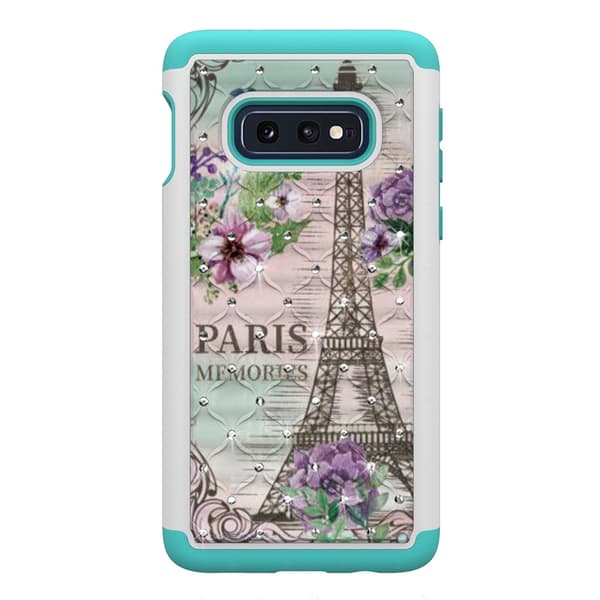 Samsung Galaxy S10e Pattern PC TPU Phone Shell - Eiffel Tower and Flower