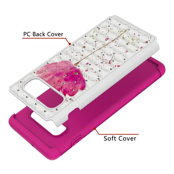 Samsung Galaxy S10+ Pattern PC TPU Phone Shell - Pink Flower