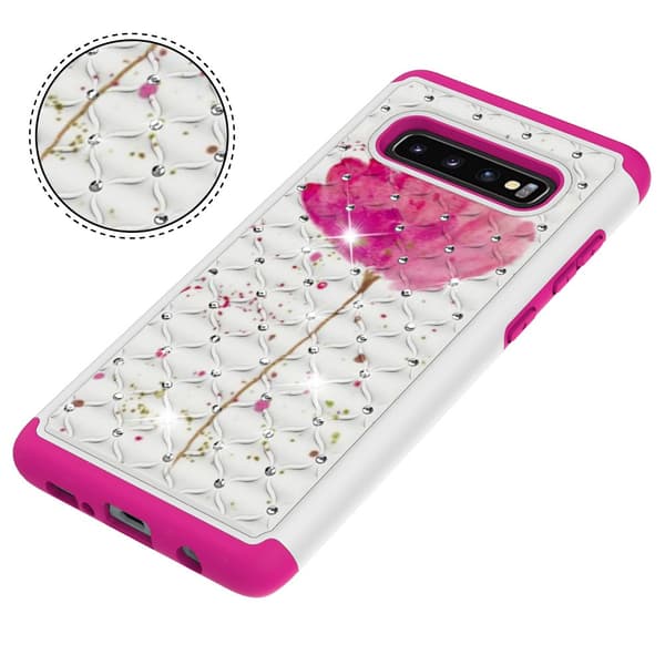 Samsung Galaxy S10+ Pattern PC TPU Phone Shell - Pink Flower