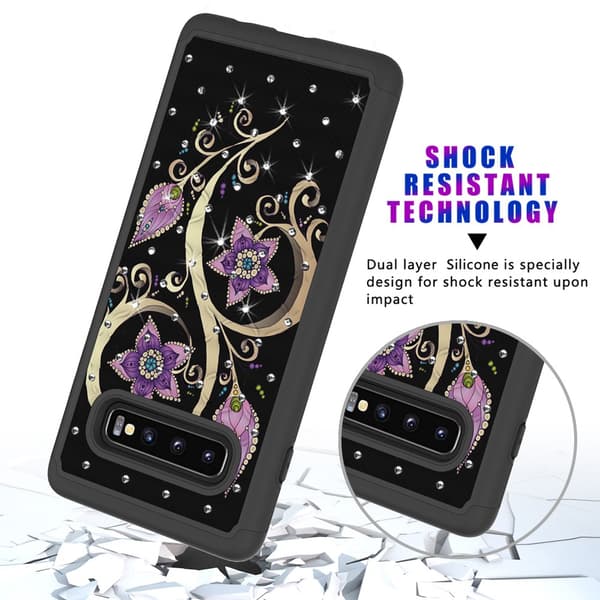 Samsung Galaxy S10+ Pattern PC TPU Phone Shell - Vivid Flower