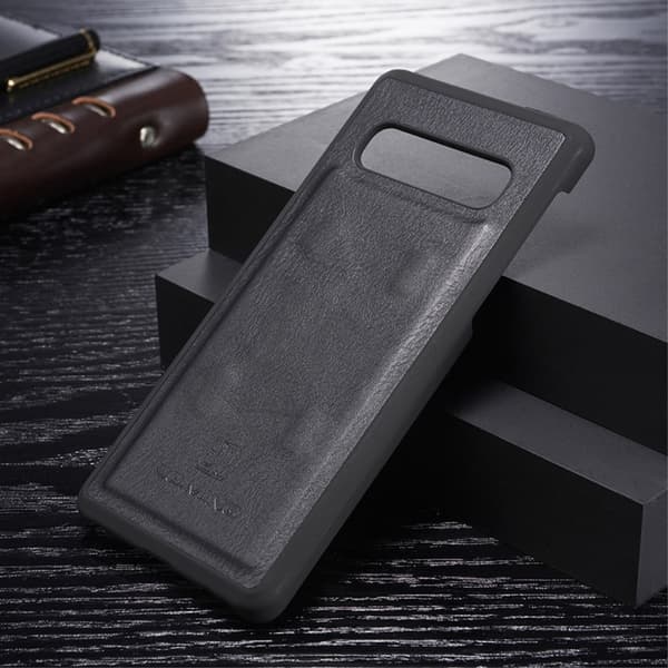 DG.MING Split Leather Wallet Case for Samsung Galaxy S10+ - Black