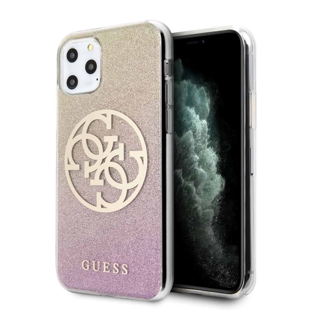 iPhone 11 Pro Max Suojakuori Glitter Circle RoseKeltainend