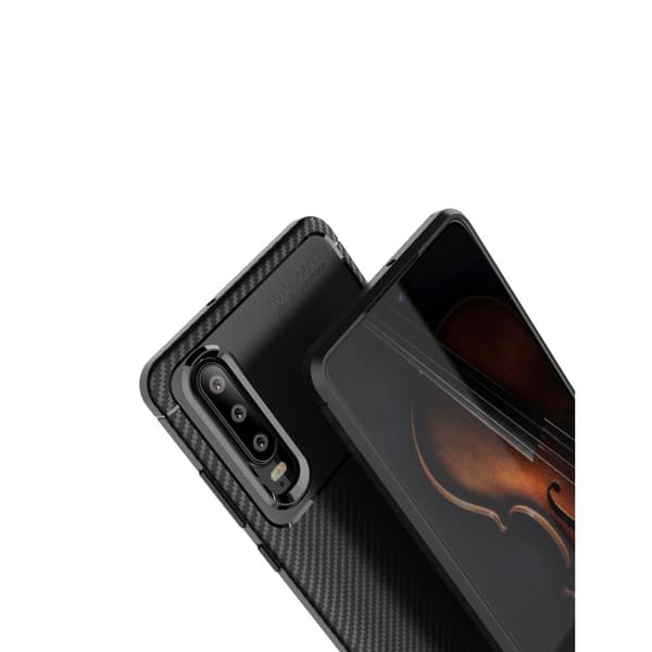 Huawei P30 Karbon fiber Texture Skal - Svart
