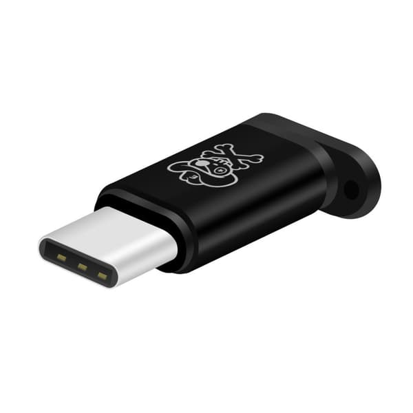 HAT PRINCE HC-12 Micro USB Female to USB 3.1 Type-C Male Converter - Black