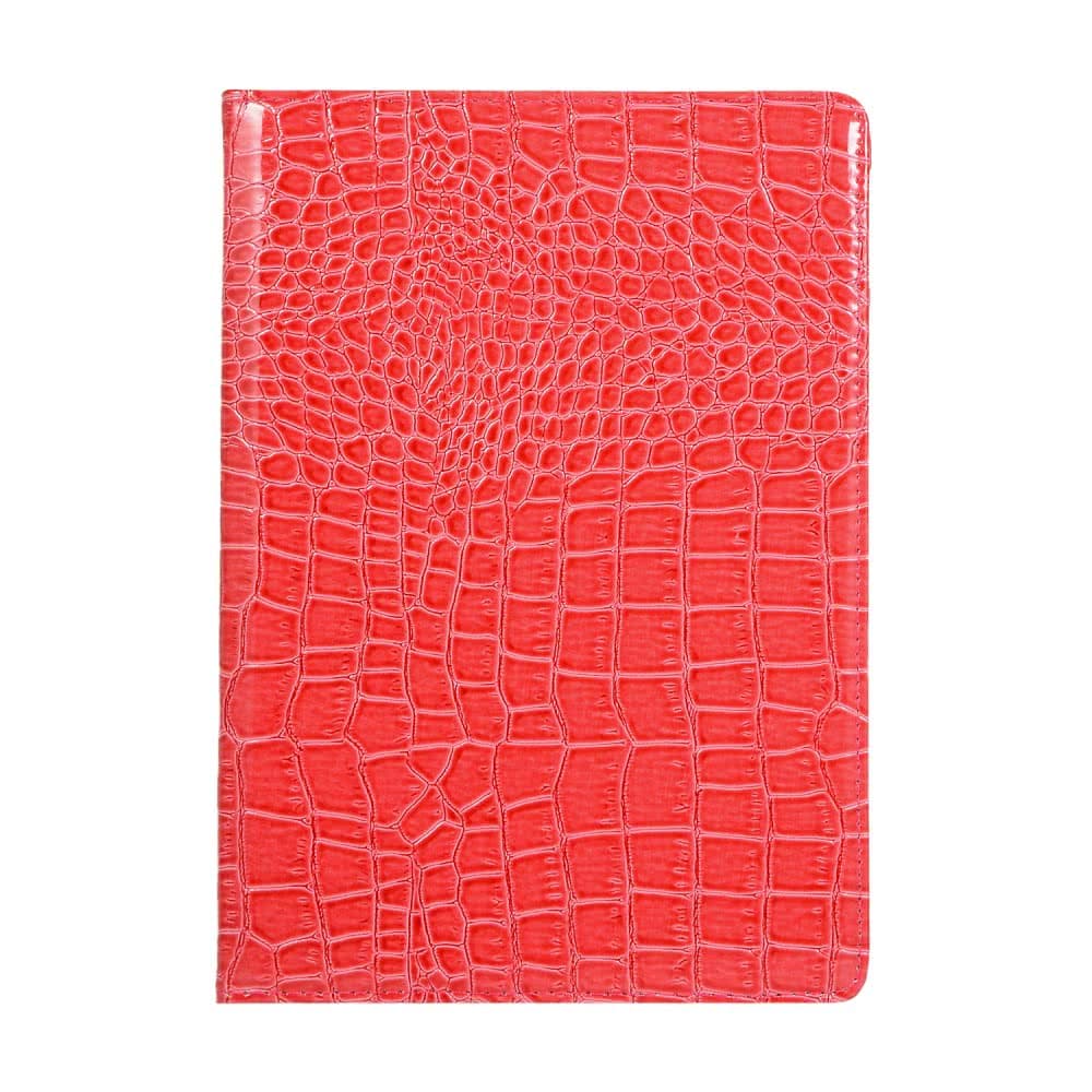 iPad 10.2 Fodral 360 Grader Vridbar Krokodilmönster Röd Magenta