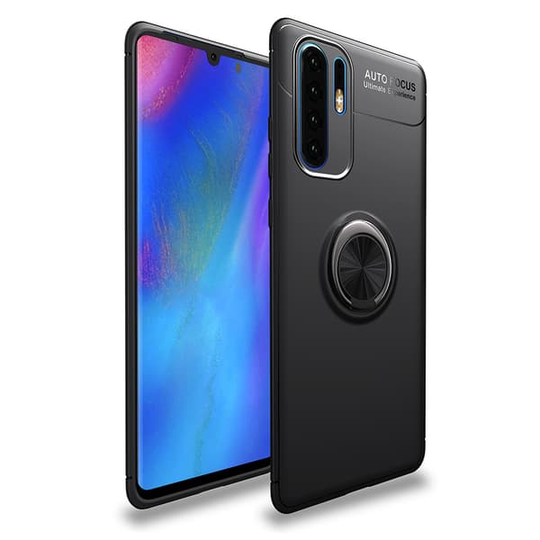 AUTO FOCUS Stilsäkert Skal med Ringhållare - Huawei P30 Pro Svart/Svart Svart/Svart