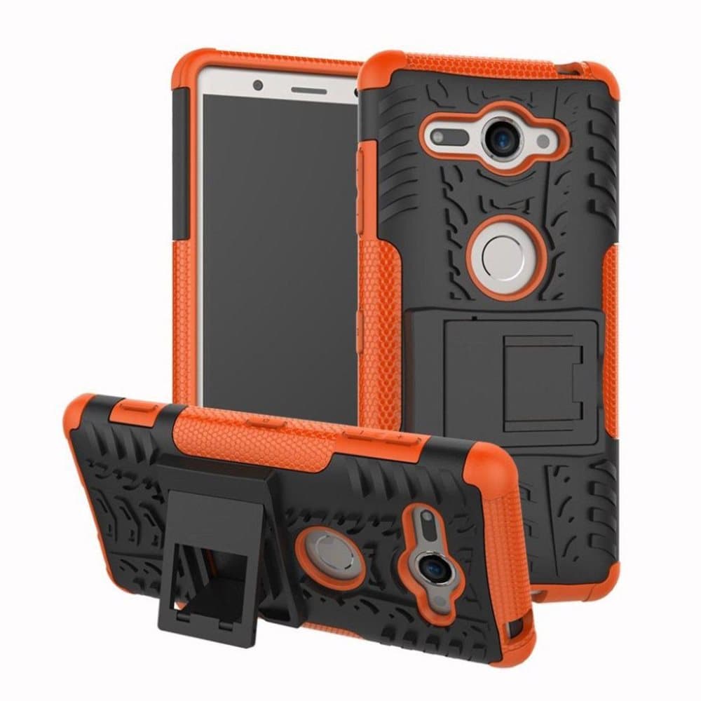 Sony Xperia XZ2 Compact rengaskuvioinen suojakuori - Oranssi