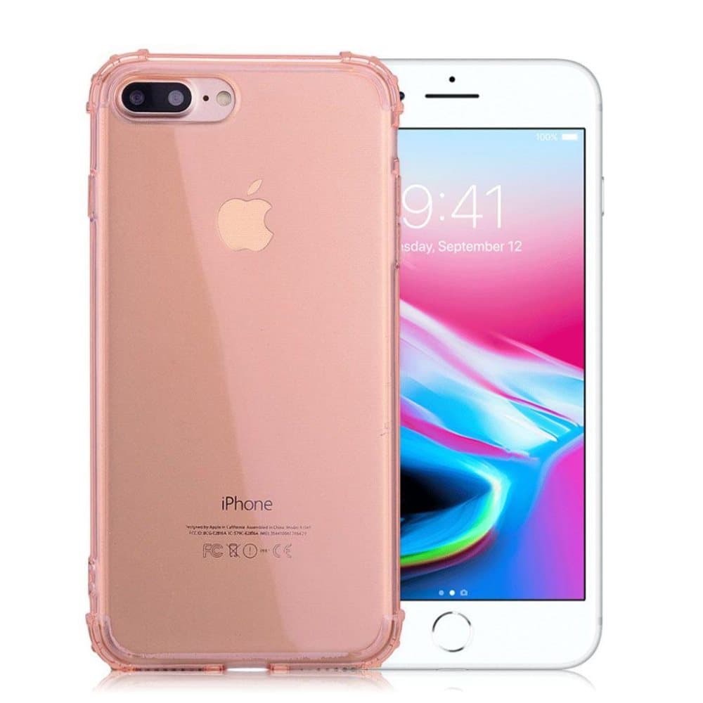 iPhone 7 Plus - 8 Plus mobilskal silikon transparent - Rosa