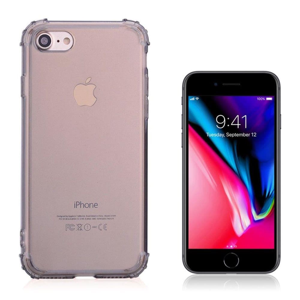 iPhone 7 - 8 mobilskal silikon transparent - Grå