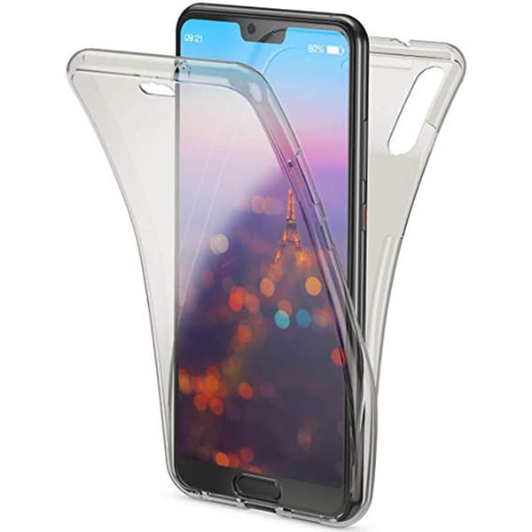 Huawei P30 - Heltäckande Skyddande Silikonskal (NORTH) Svart Svart