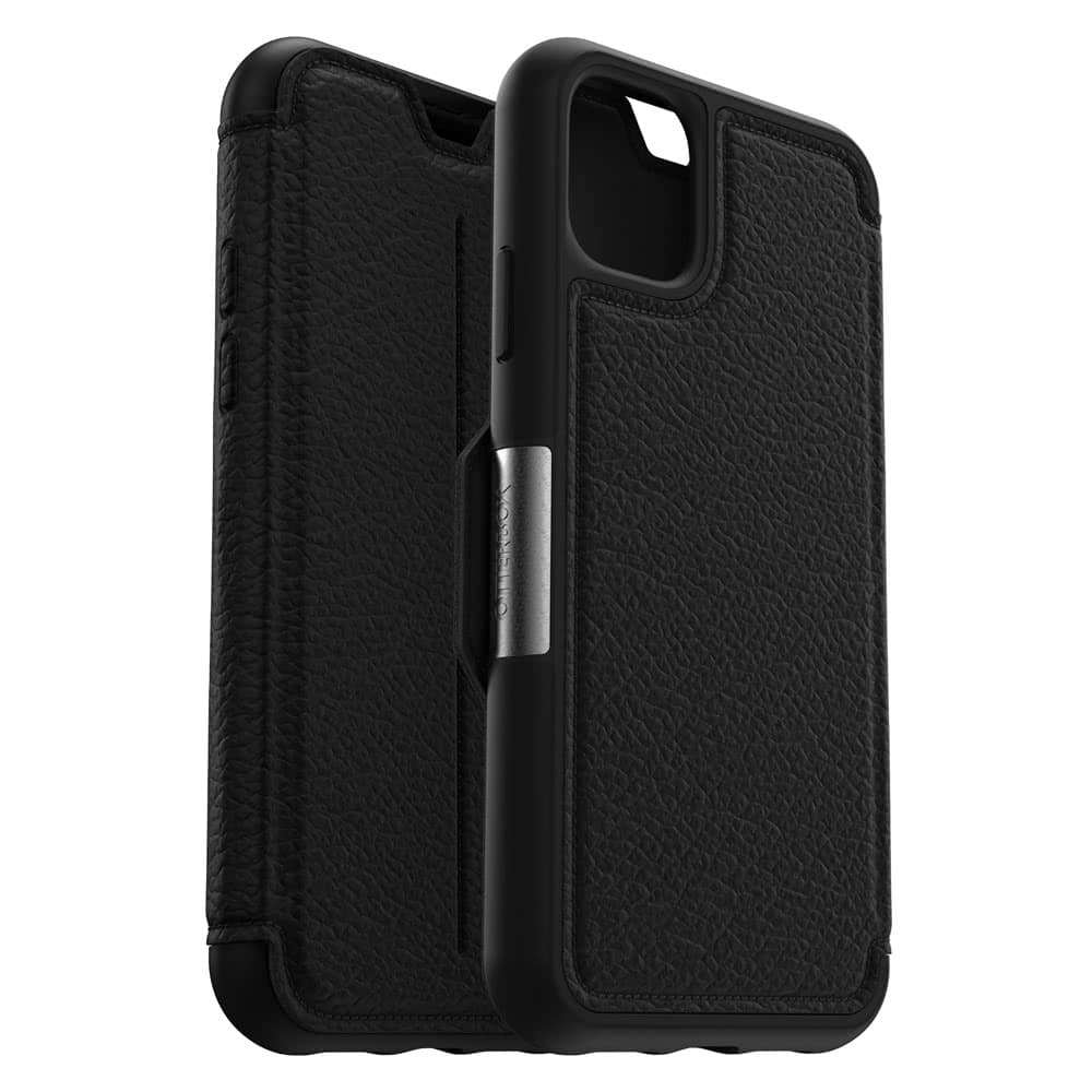 iPhone 11 Fodral Strada Series Äkta Läder Svart