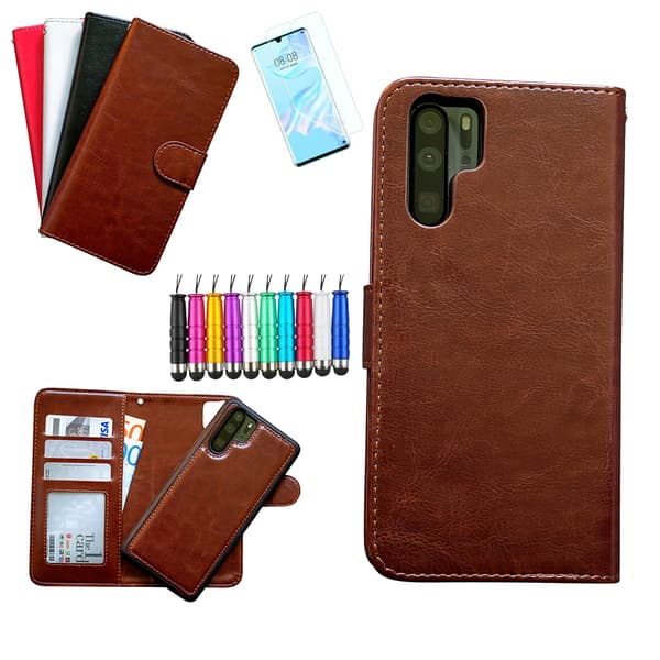 Huawei P30 Pro - PU Leather Wallet Case Black