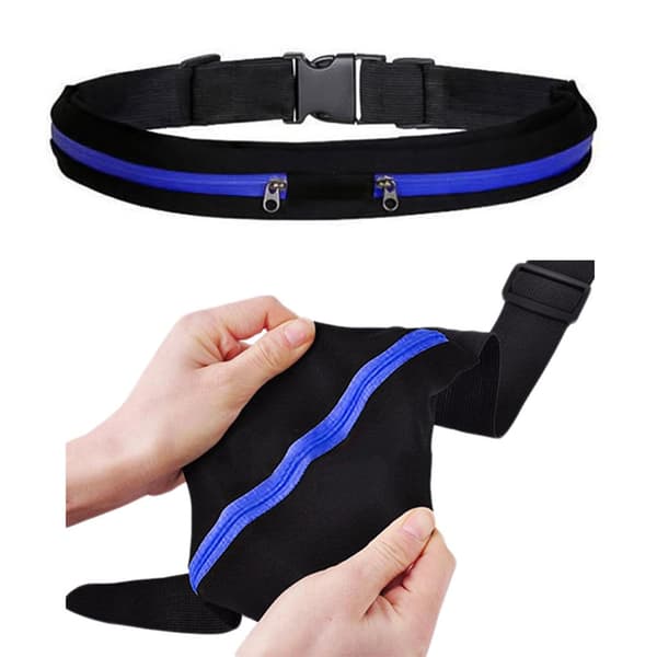 SportBelt with 2pcs Pockets for Wallet Keys Smartphone etc