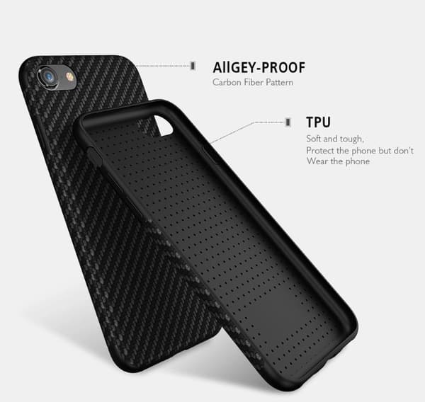 IPhone 6/6S Effektfullt Silikon/gummi skal med Carbondesign