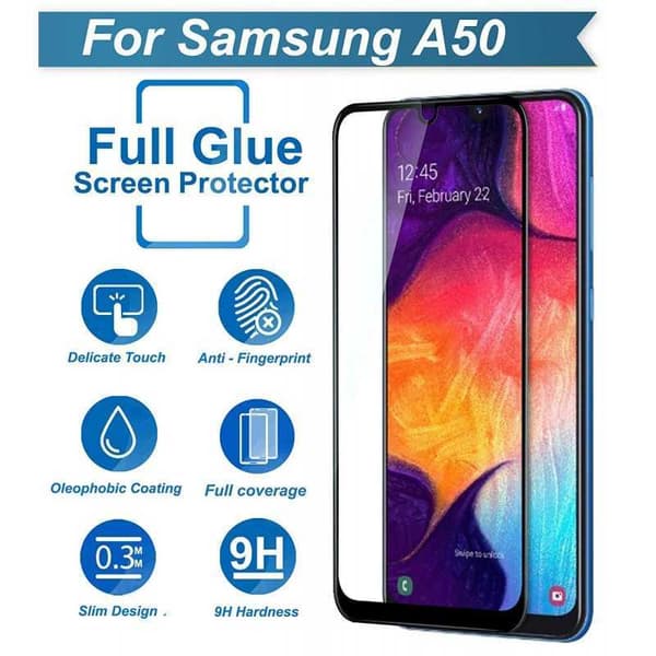 2-PACK Samsung A50 hærdet glas 0,26 mm 2,5D 9H fuldskærm