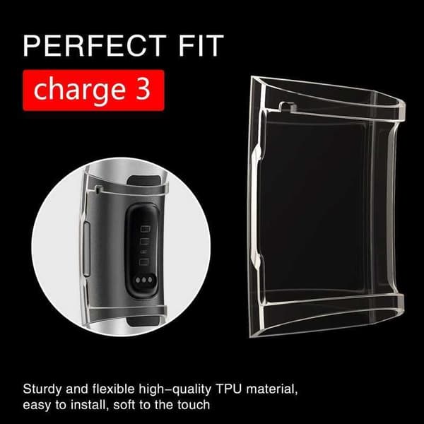 2-PACK Heltäckande Ultratunn TPU Skal Fitbit Charge 3 Liquid