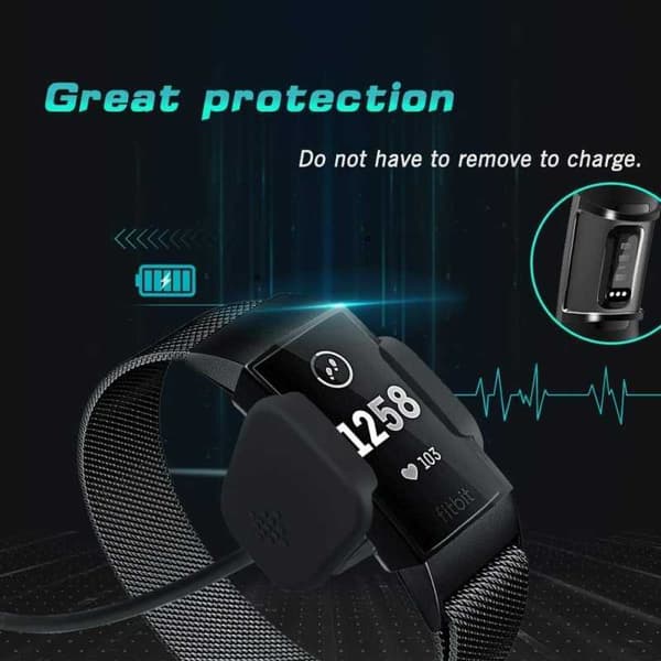 2-PACK Heltäckande Ultratunn TPU Skal Fitbit Charge 3 Liquid
