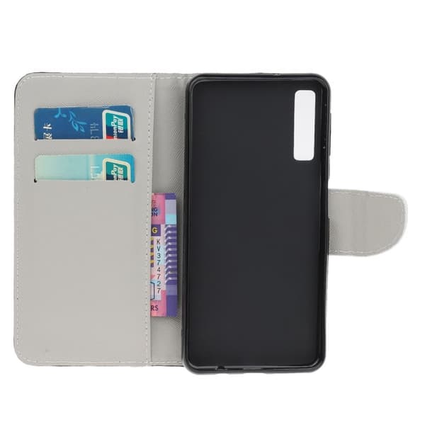 Pattern Wallet Case Samsung Galaxy A70 - Brown Bear and Warning Words